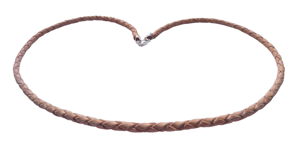 Ledercollier geflochten natur 3mm