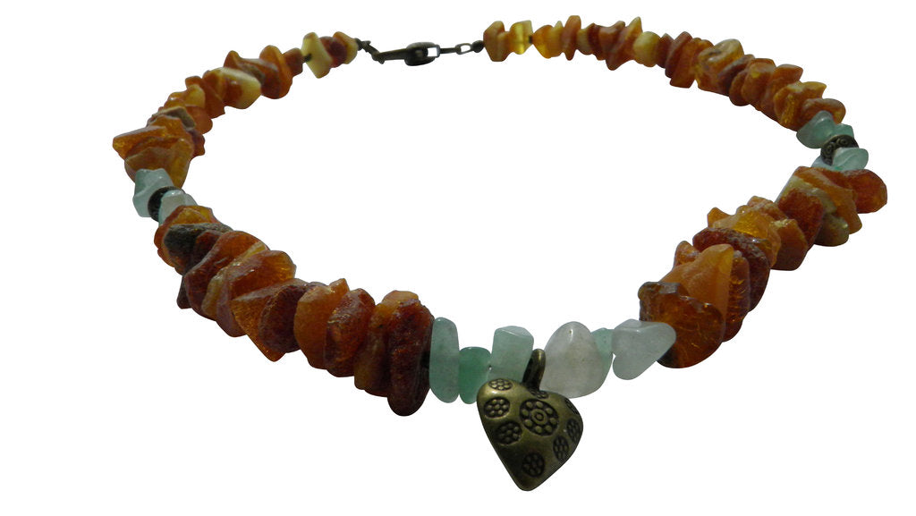 Bernsteinkette Jade 41cm