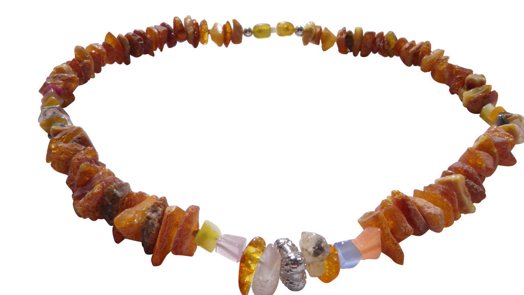 Bernsteinkette Edelsteinmix 43cm