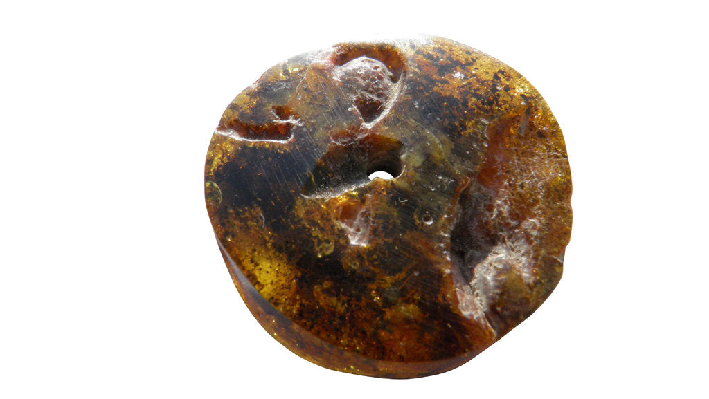 Bernsteinanhänger mit Inklusen Mühlenstein Bernsteinknopf MAXI