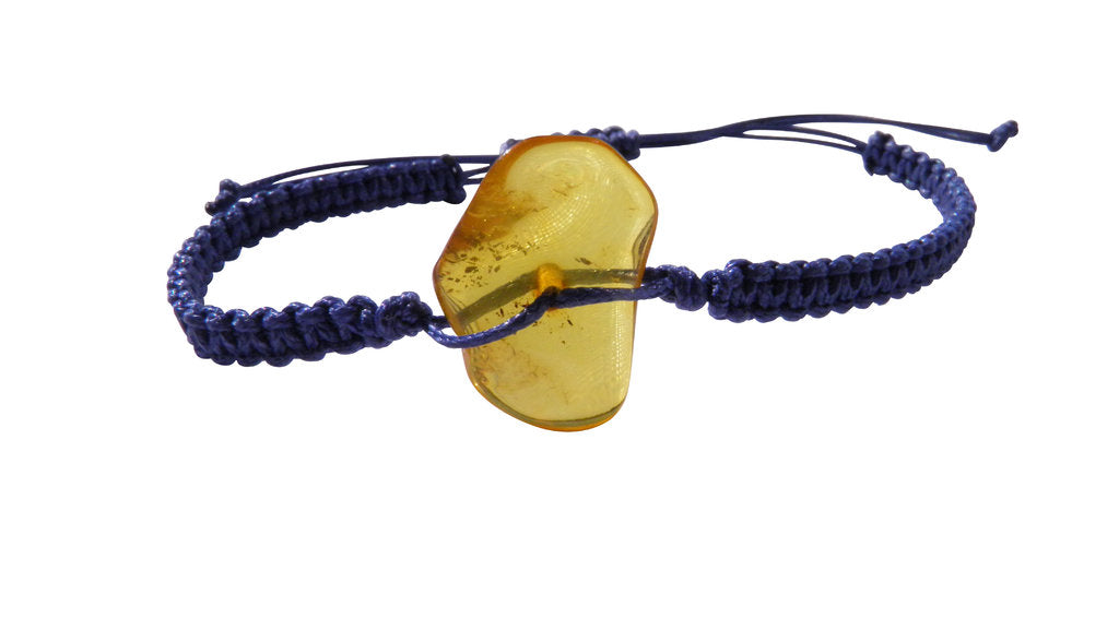 Macramé Armband mit Bernstein