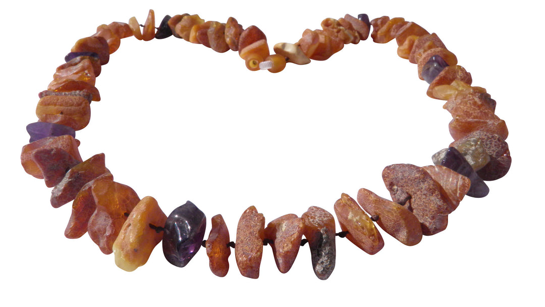 Natur Bernsteinkette Amethyst