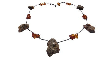 Bernsteinkette Collier Natur