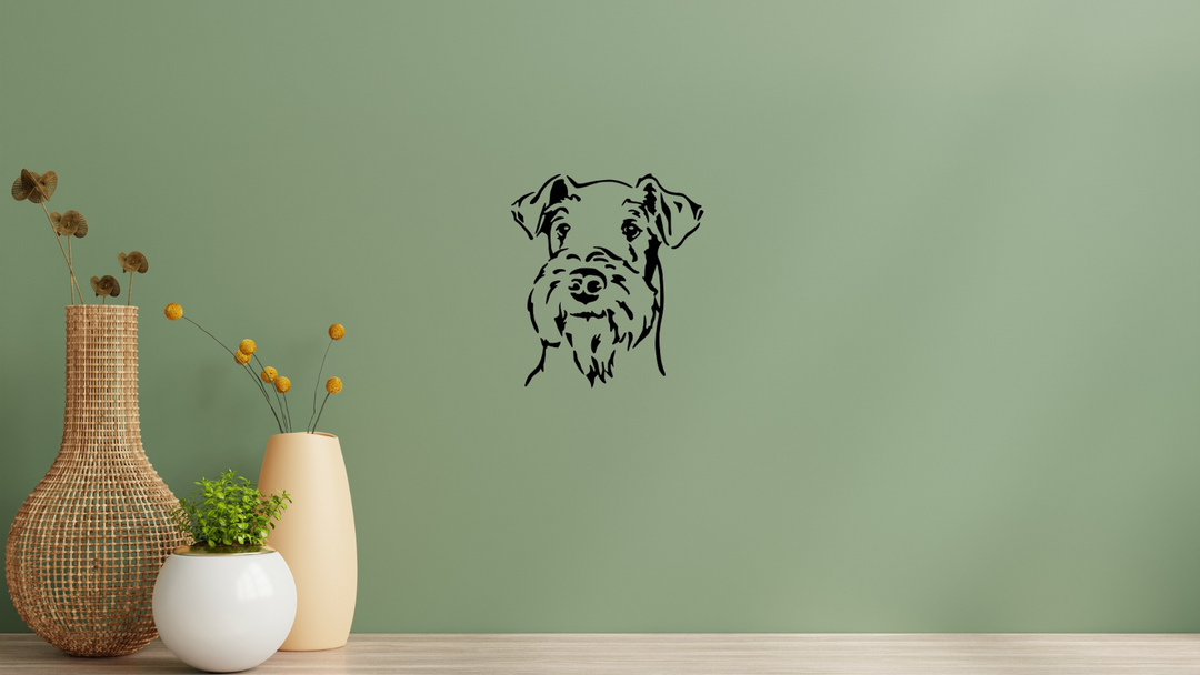 Airedale Terrier Kopf Wandtattoo Wandbild Wandsticker Wandaufkleber Wanddekoration