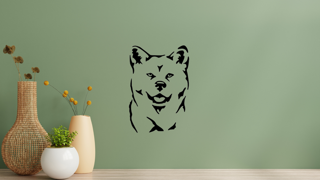 Akita Kopf Wandtattoo Wandbild Wandsticker Wandaufkleber Wanddekoration