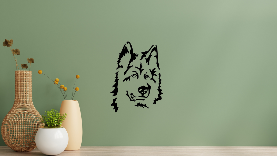 Altdeutscher Schäferhund Kopf Wandtattoo Wandbild Wandsticker Wandaufkleber Wanddekoration
