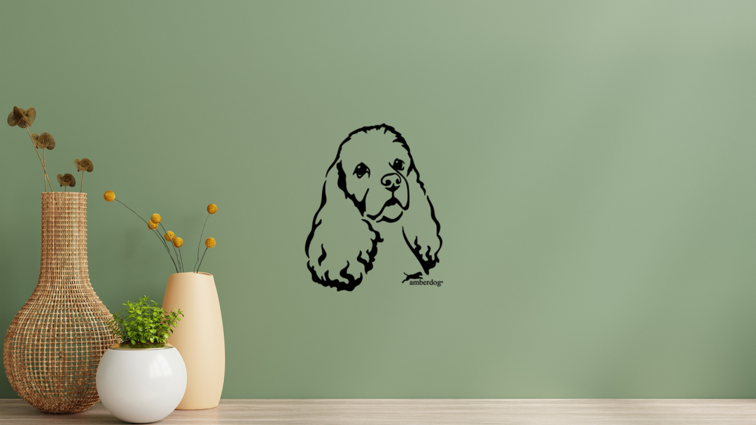 American Cocker Spaniel Kopf Wandtattoo Wandbild Wandsticker Wandaufkleber Wanddekoration