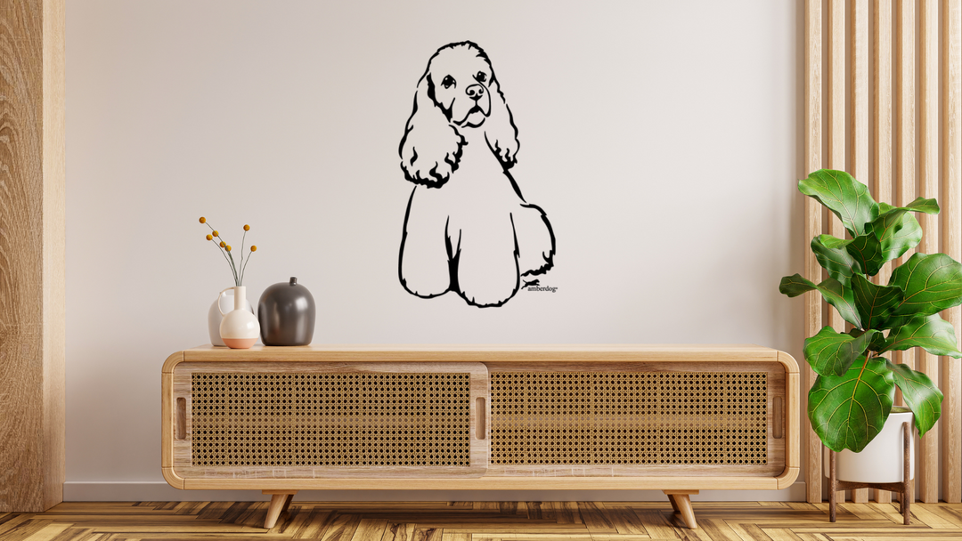 American Cocker Spaniel Wandtattoo Wandbild Wandsticker Wandaufkleber Wanddekoration