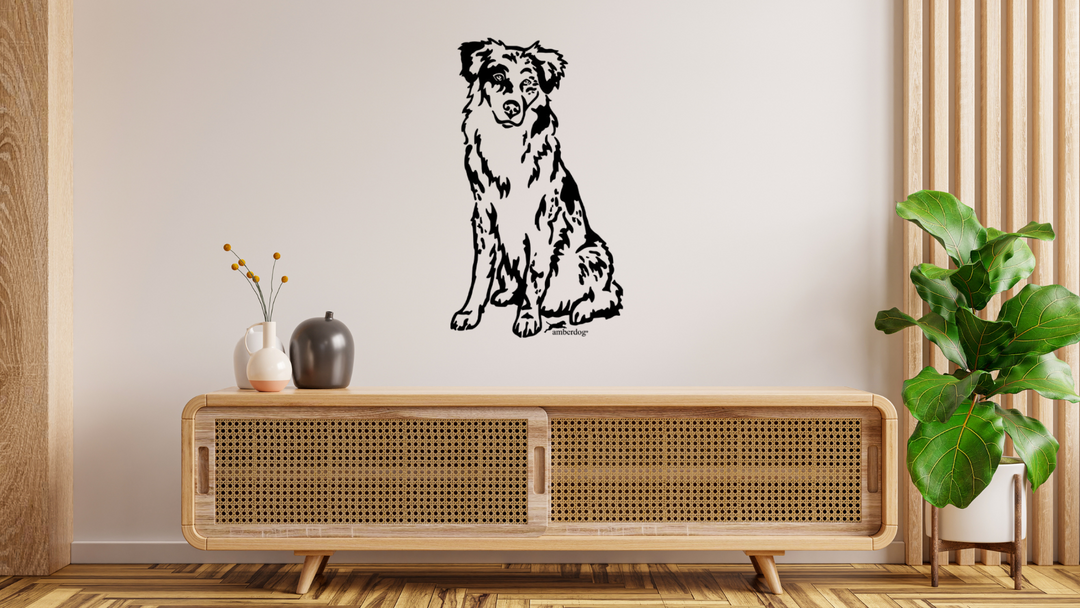 Australian Shepherd Wandtattoo Wandbild Wandsticker Wandaufkleber Wanddekoration