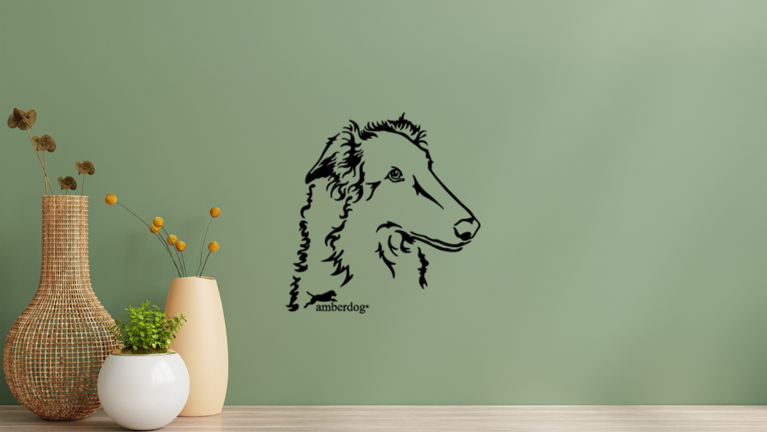 Barsoi Kopf Wandtattoo Wandbild Wandsticker Wandaufkleber Wanddekoration