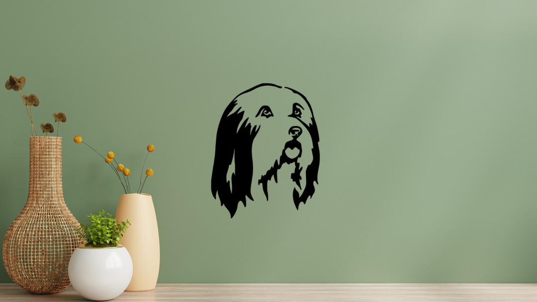 Bearded Collie Kopf Wandtattoo Wandbild Wandsticker Wandaufkleber Wanddekoration