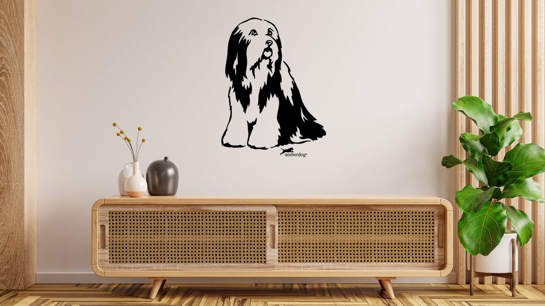 Bearded Collie Wandtattoo Wandbild Wandsticker Wandaufkleber Wanddekoration