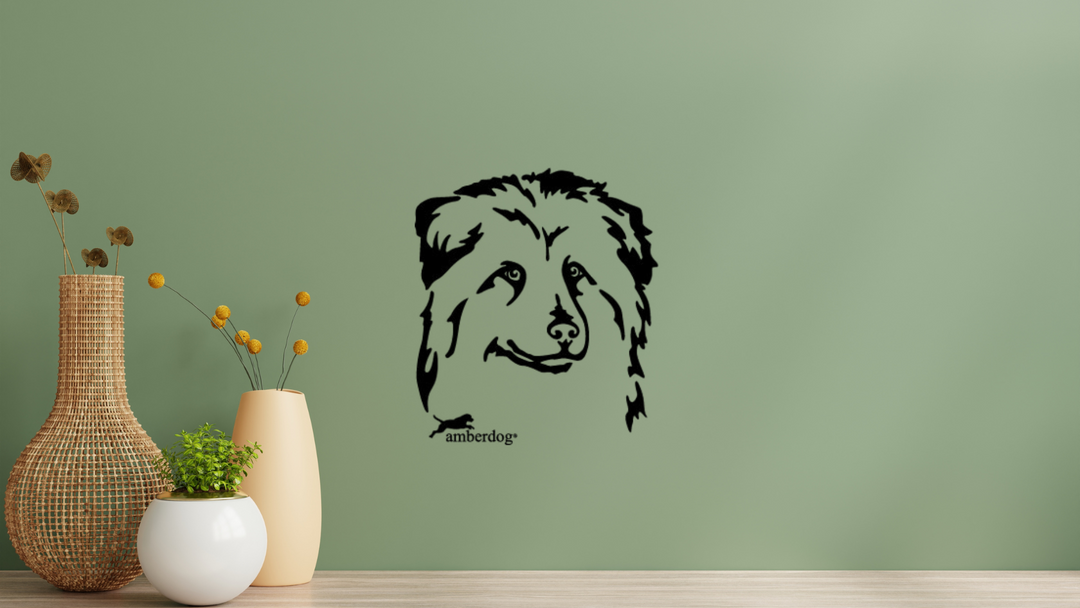 Pyrenäen-Schäferhund Kopf - Berger des Pyrènèes Wandtattoo Wandbild Wandsticker Wandaufkleber Wanddekoration