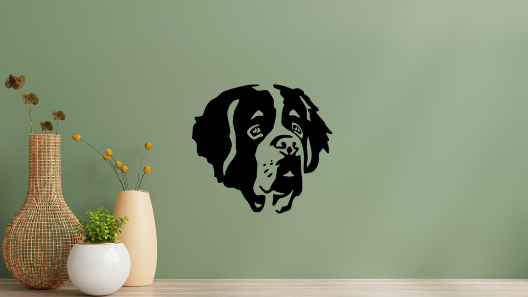 Bernhardiner Kopf Wandtattoo Wandbild Wandsticker Wandaufkleber Wanddekoration