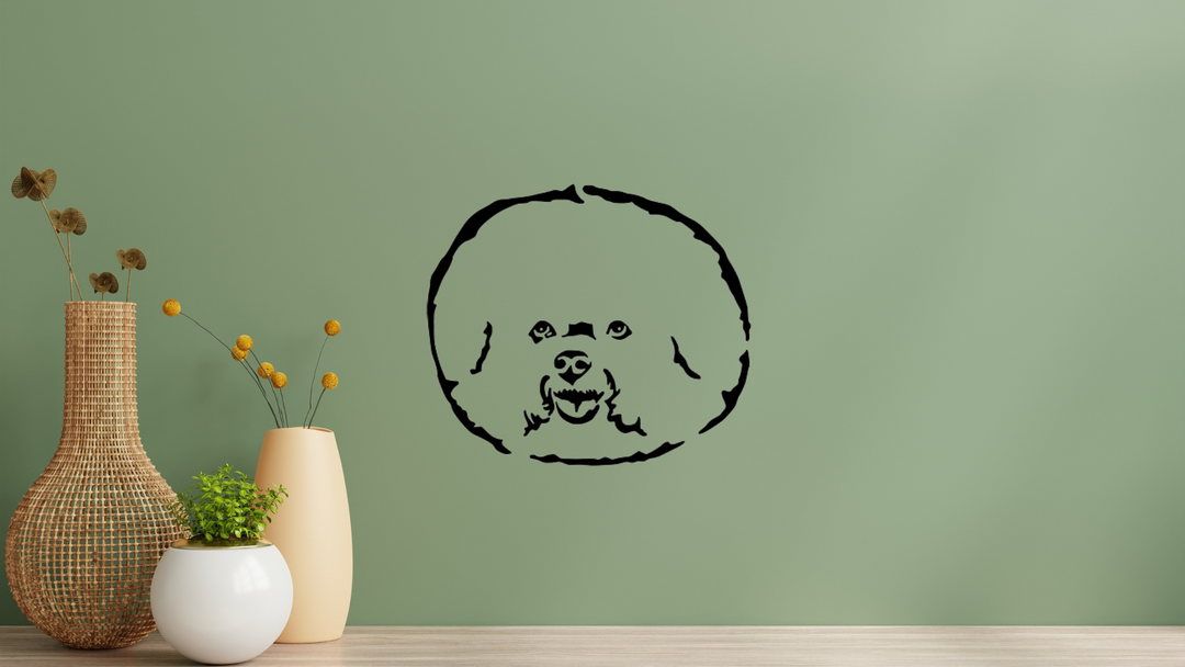 Bichon a Poil Frisé Kopf Wandtattoo Wandbild Wandsticker Wandaufkleber Wanddekoration