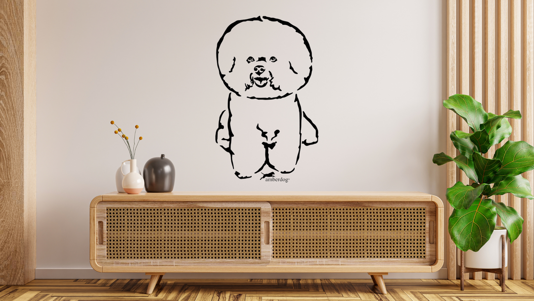 Bichon a Poil Frisé Wandtattoo Wandbild Wandsticker Wandaufkleber Wanddekoration
