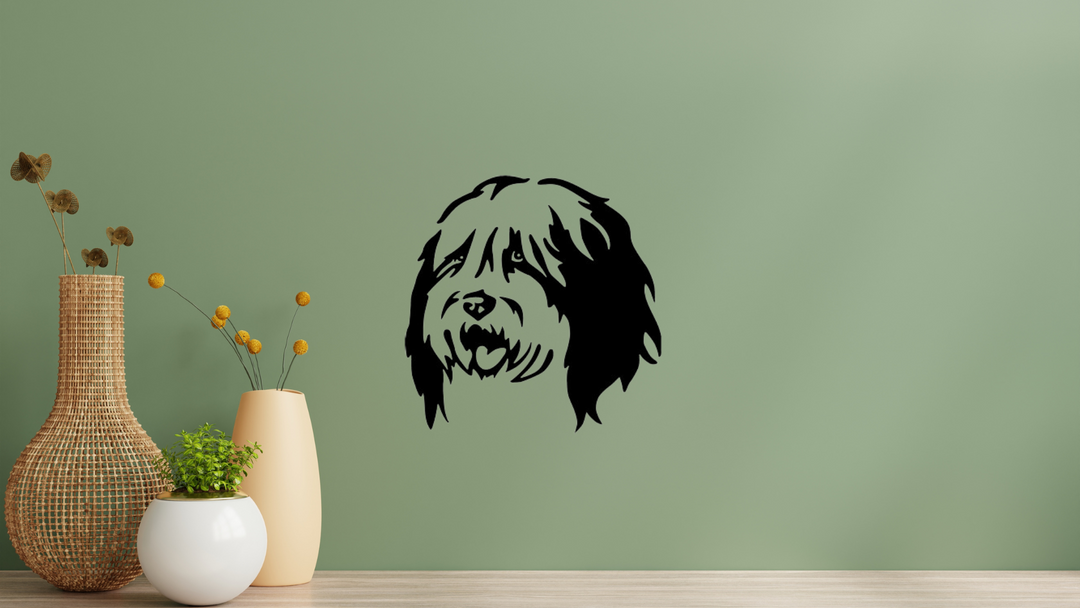 Bobtail Kopf Wandtattoo Wandbild Wandsticker Wandaufkleber Wanddekoration