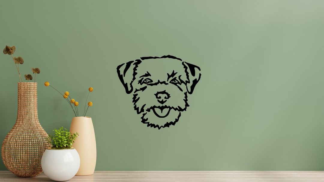 Border Terrier Kopf Wandtattoo Wandbild Wandsticker Wandaufkleber Wanddekoration