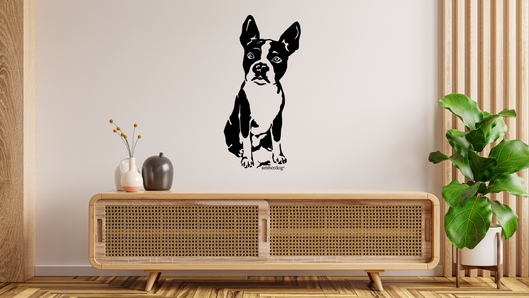 Boston Terrier Wandtattoo Wandbild Wandsticker Wandaufkleber Wanddekoration