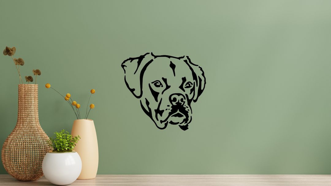 Boxer Kopf Wandtattoo Wandbild Wandsticker Wandaufkleber Wanddekoration