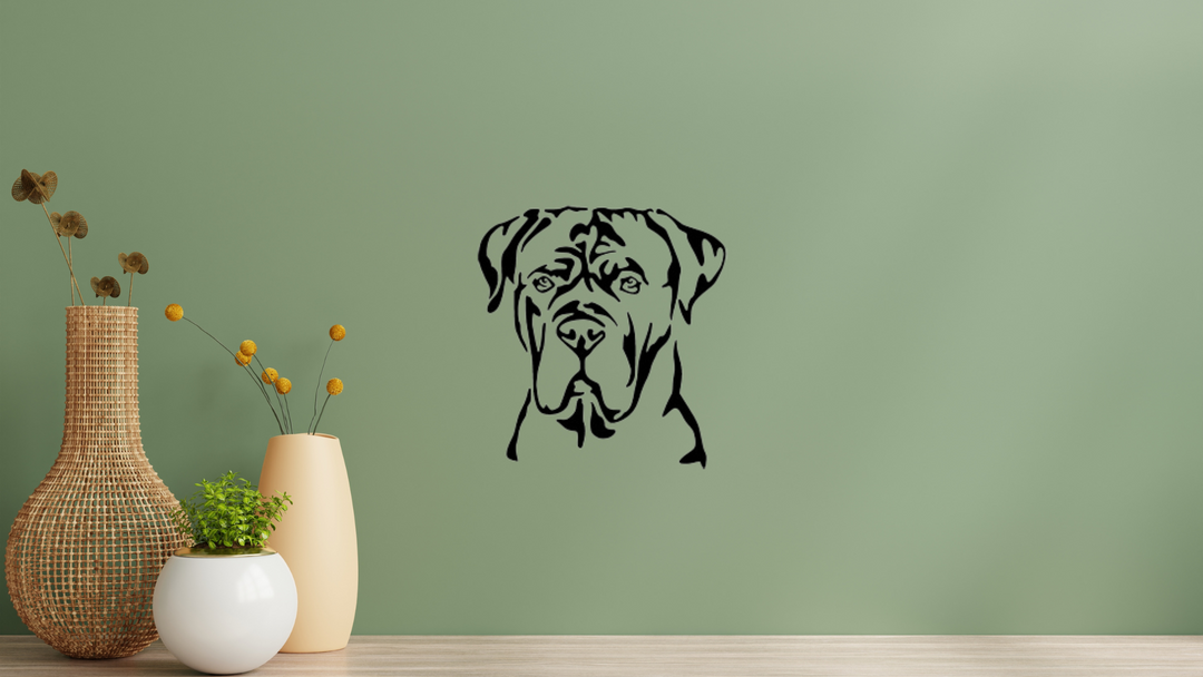 Cane Corso Kopf Wandtattoo – Hochwertige Wanddekoration für Wohnzimmer, Schlafzimmer und Kinderzimmer