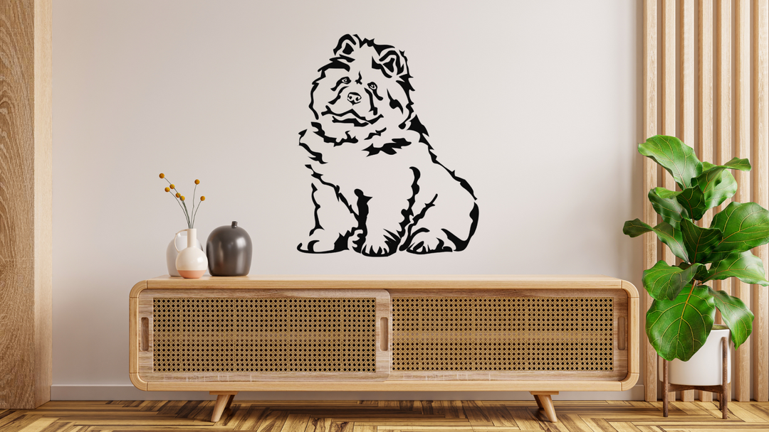 Chow Chow langhaar Wandtattoo Wandbild Wandsticker Wandaufkleber Wanddekoration