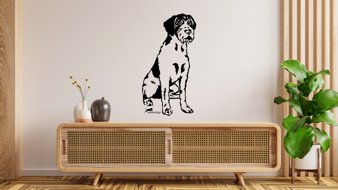 Deutsch Drahthaar Wandtattoo Wandbild Wandsticker Wandaufkleber Wanddekoration