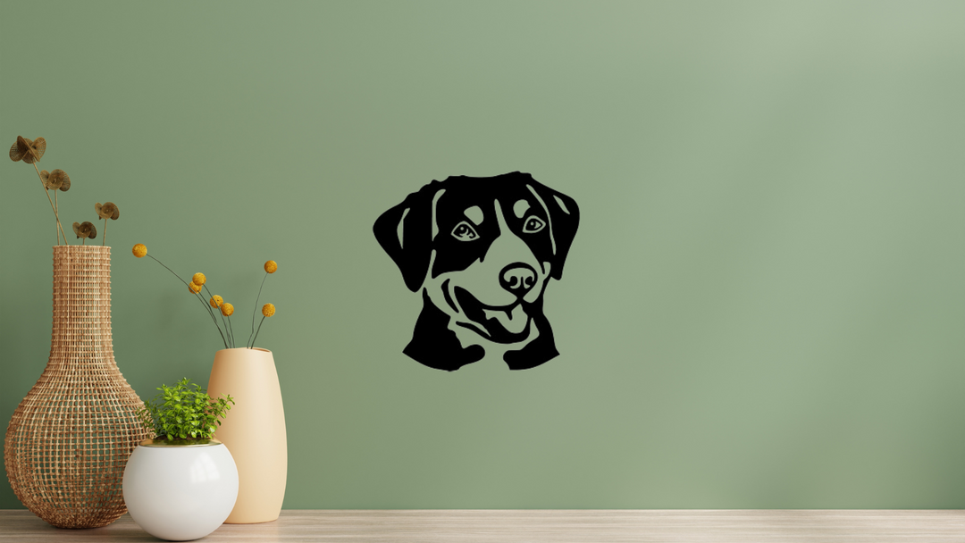Entlebucher Sennenhund Kopf Wandtattoo Wandbild Wandsticker Wandaufkleber Wanddekoration