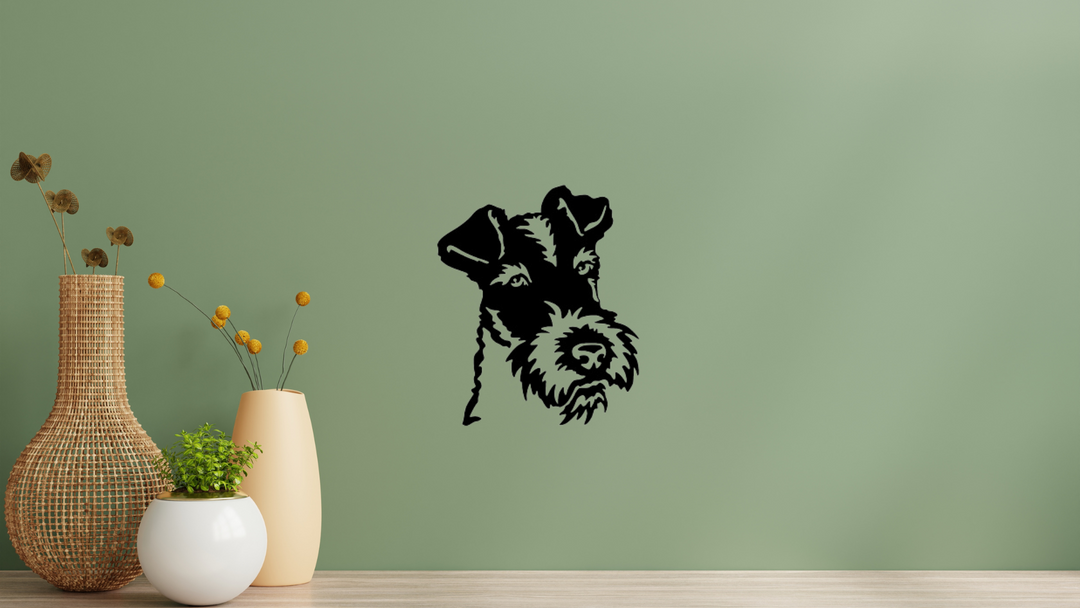 Foxterrier Drahthaar Kopf Wandtattoo Wandbild Wandsticker Wandaufkleber Wanddekoration