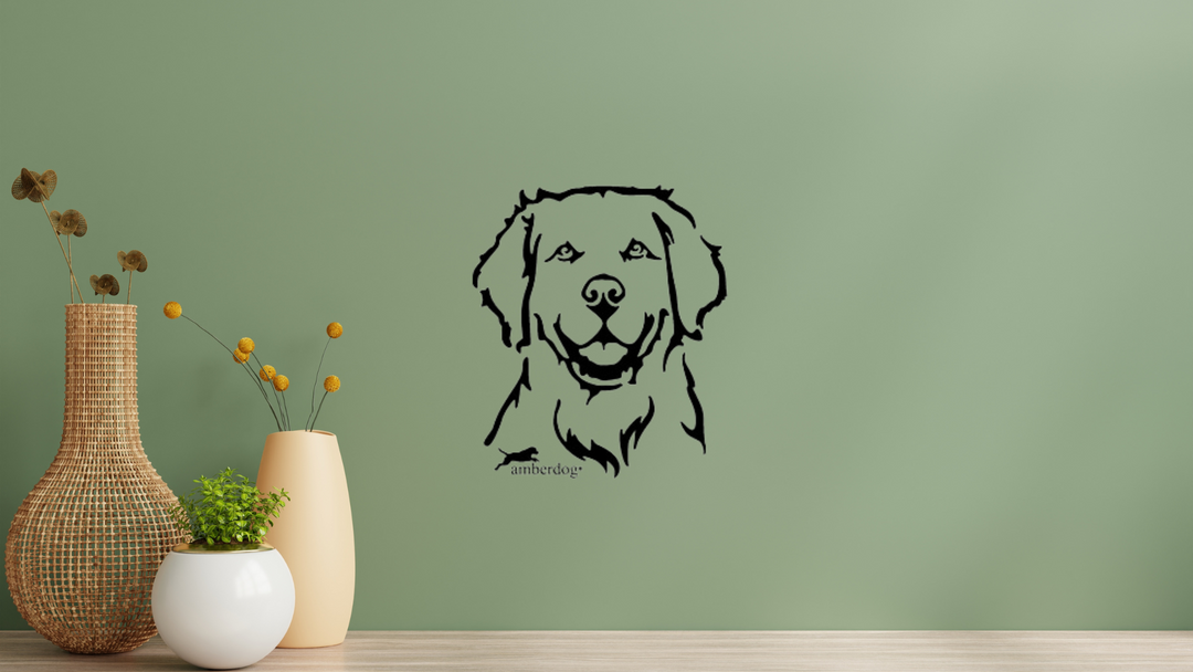 Golden Retriever Kopf Wandtattoo Wandbild Wandsticker Wandaufkleber Wanddekoration