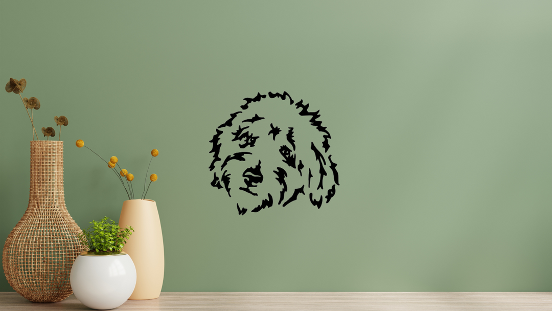 Goldendoodle Kopf Wandtattoo Wandbild Wandsticker Wandaufkleber Wanddekoration