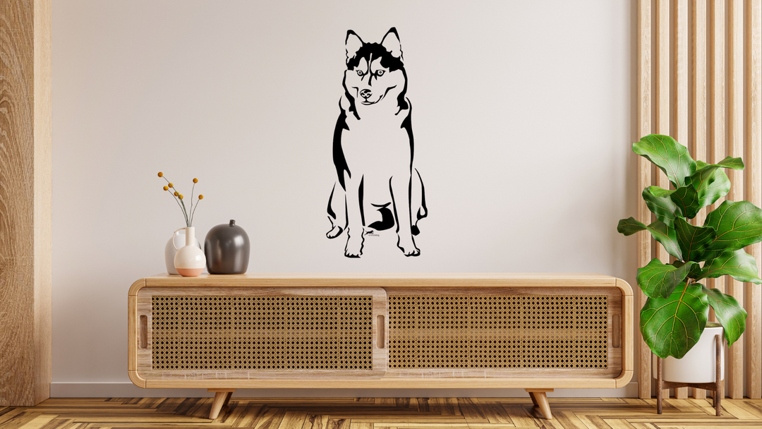 Husky Wandtattoo Wandbild Wandsticker Wandaufkleber Wanddekoration