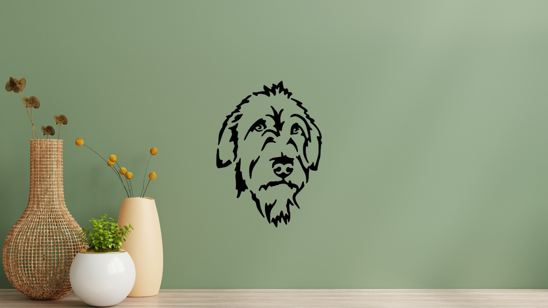 Irischer Wolfshund Kopf Wandtattoo Wandbild Wandsticker Wandaufkleber Wanddekoration