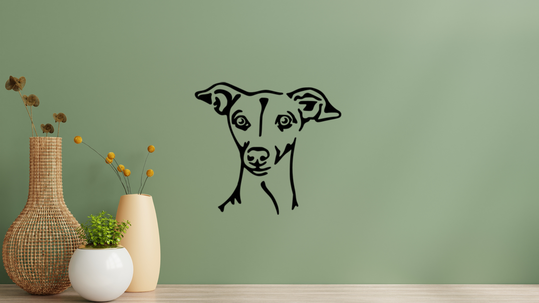 Italienisches Windspiel Kopf Wandtattoo Wandbild Wandsticker Wandaufkleber Wanddekoration