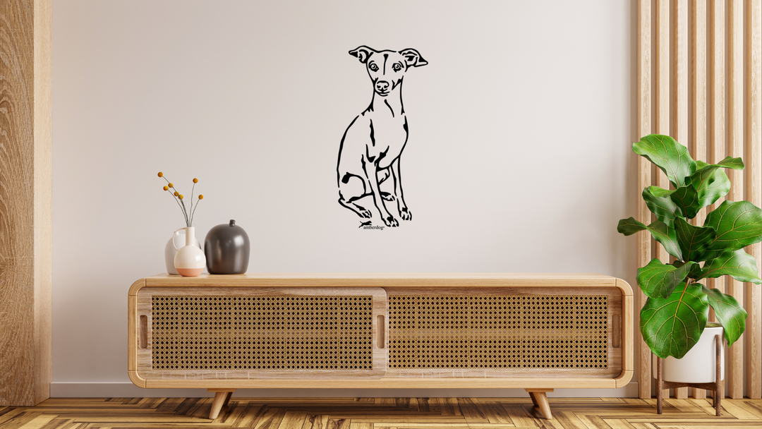 Italienisches Windspiel Wandtattoo Wandbild Wandsticker Wandaufkleber Wanddekoration