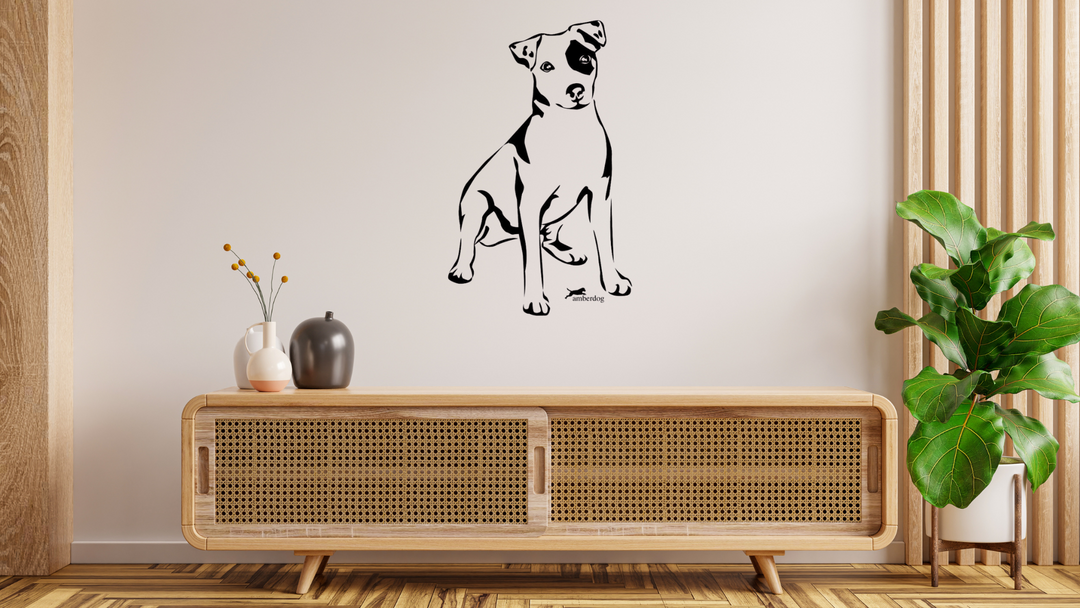 Jack Russel Terrier Wandtattoo Wandbild Wandsticker Wandaufkleber Wanddekoration
