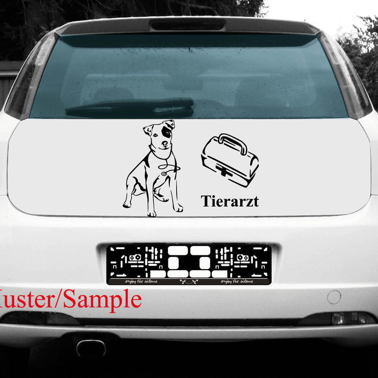 Tierarzt mit Jack Russel Aufkleber Set