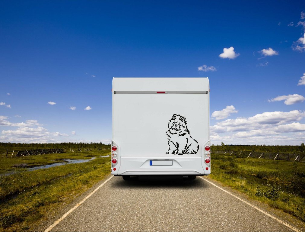 Chow Chow Langhaar Wohnmobil Aufkleber