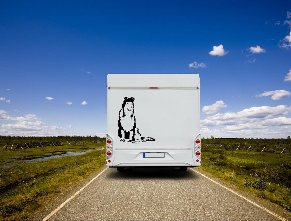 aufkleber camper Collie Auto Wohnmobil Aufkleber I Wandtattoo