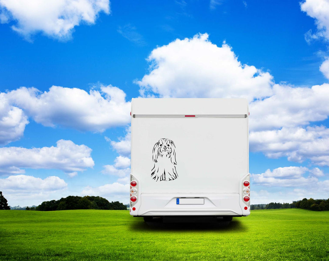 Malteser Langhaar Auto Wohnmobil Aufkleber