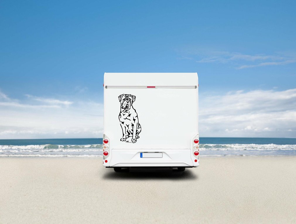 Bordeaux Dogge Wohnmobil Aufkleber