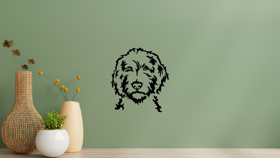 Labradoodle Kopf Wandtattoo Wandbild Wandsticker Wandaufkleber Wanddekoration