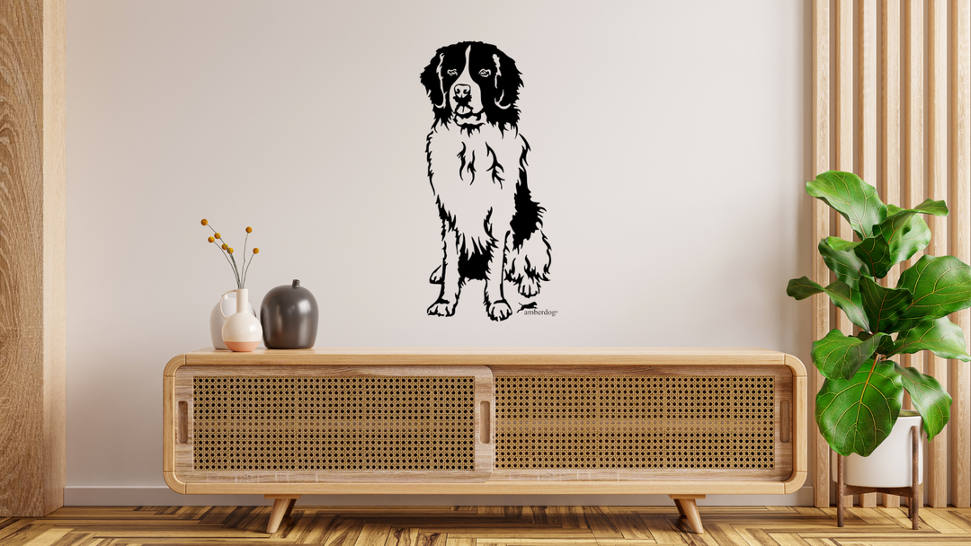 Landseer Wandtattoo Wandbild Wandsticker Wandaufkleber Wanddekoration