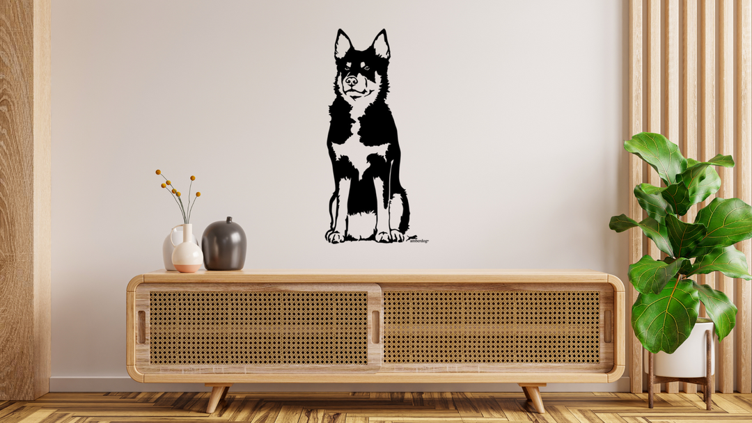 Lappländischer Rentierhund Lapinporokoira Wandtattoo Wandbild Wandsticker Wandaufkleber Wanddekoration