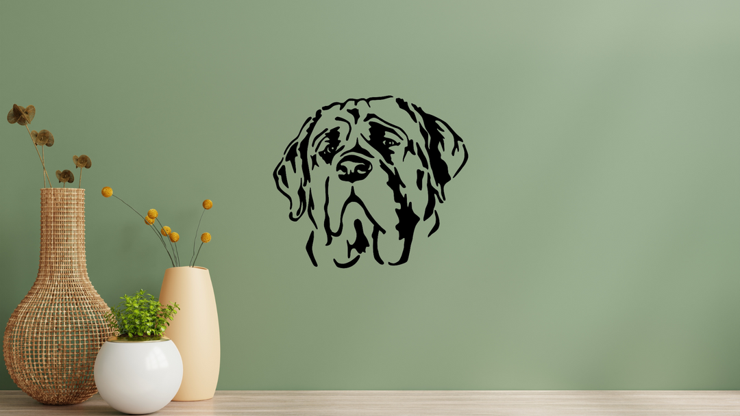 Mastiff Kopf Wandtattoo Wandbild Wandsticker Wandaufkleber Wanddekoration