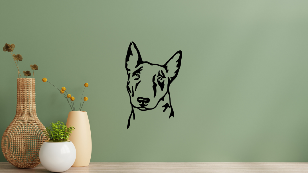 Bullterrier Kopf Wandtattoo Wandbild Wandsticker Wandaufkleber Wanddekoration