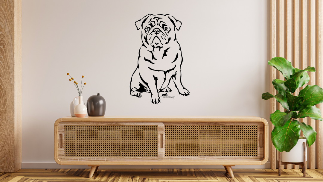 Mops Wandtattoo Wandsticker Wandaufkleber Wanddekoration