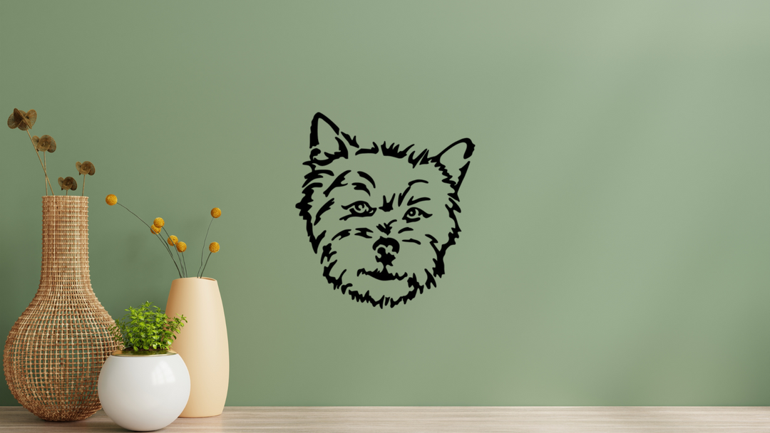 Norwich Terrier Kopf Wandtattoo Wandbild Wandsticker Wandaufkleber Wanddekoration