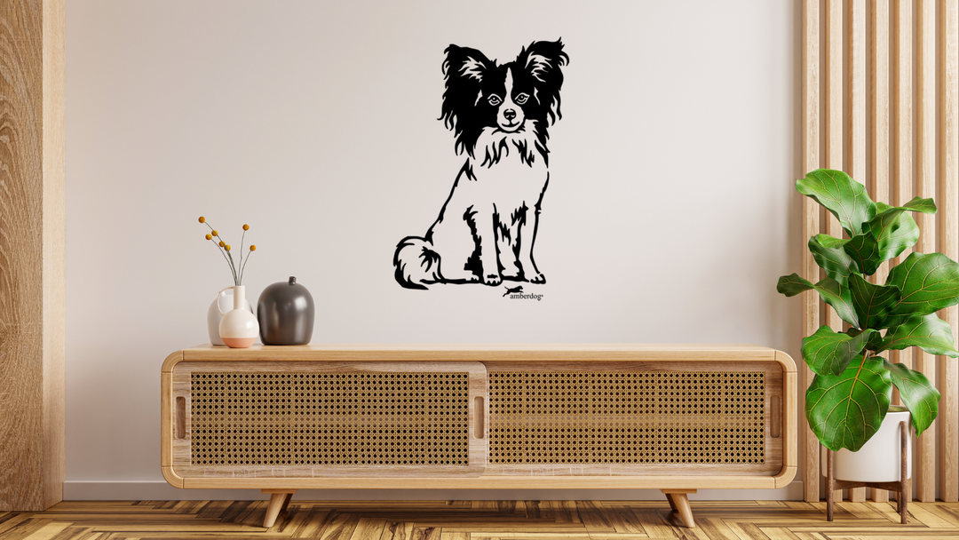 Papillon Spaniel Wandtattoo Wandsticker Wandaufkleber Wanddekoration