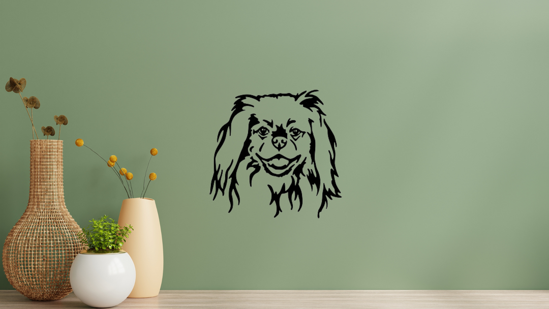 Pekinese Kopf Wandtattoo Wandbild Wandsticker Wandaufkleber Wanddekoration